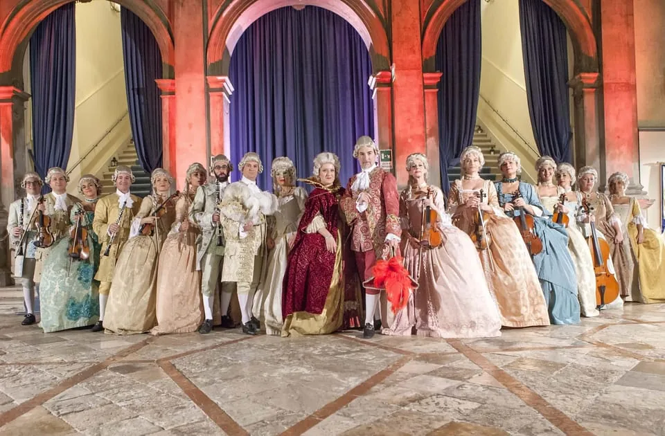 Costumed baroque orchestra performing Vivaldi in Venice