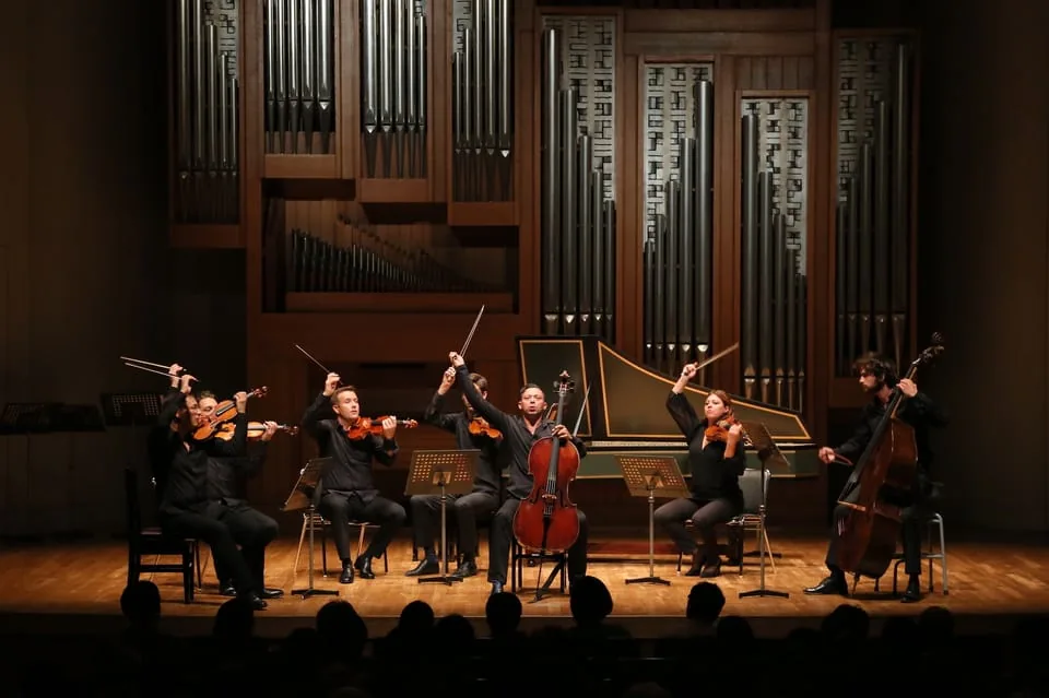 String ensemble on stage at the Church of San Vidal